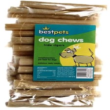 RAWHIDE CIGARS 5" or 10" : BestPets Dog Chews Cattle Beef Pork Hide Pet Treats