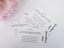 Business jewellery care cards