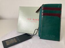Ted Baker zip secure  Cardholder wallet , green leather new