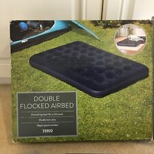 Tesco Blue Double Flocked Airbed with Double Lock Valve Great Condition