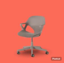 Herman Miller Zeph Chair – Glacier, Fixed Arms, Upholstered Seat - Fast Delivery
