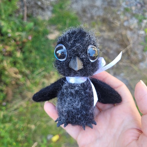 Needle felted baby - needle, bird