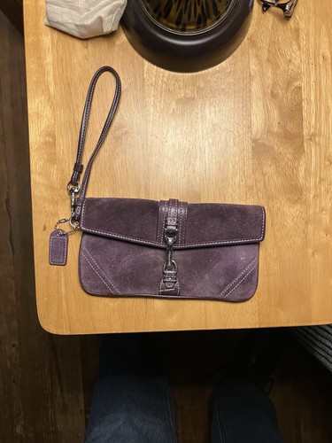 Coach wristlet plum suede - coach,
