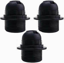 3Pcs E27 Lamp Holder – Black