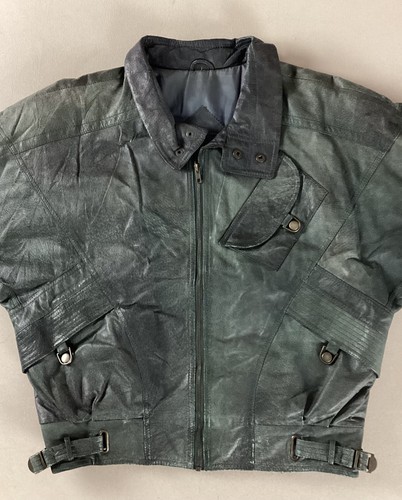 Vintage leather bomber jacket - leather,