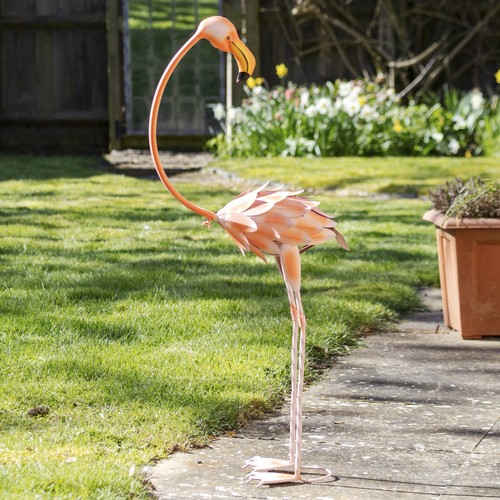 Metal flamingo garden - garden, ornament