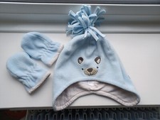 baby hat with mittens/winter hat & gloves/bear hat 1-2 years