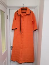 LADIES VTG PIPPA DEE LONG FULL LENGTH QUILTED NYLON DRESSING GOWN ROBE ORANGE WX