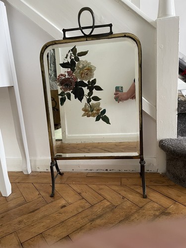 Antique hand painted mirror - antique,