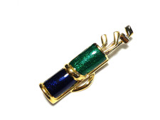 Goldtone Green Black Enamel