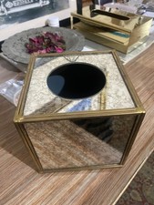 Tissue Box Glitz Mirror Cube Tissue Holder Storage Elegant Home & Office Decor