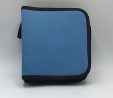 Vintage CD/DVD Case Wallet Organizer - Holds 44 - Light Blue