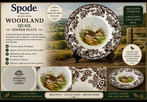 Spode woodland quail dinner - quail,