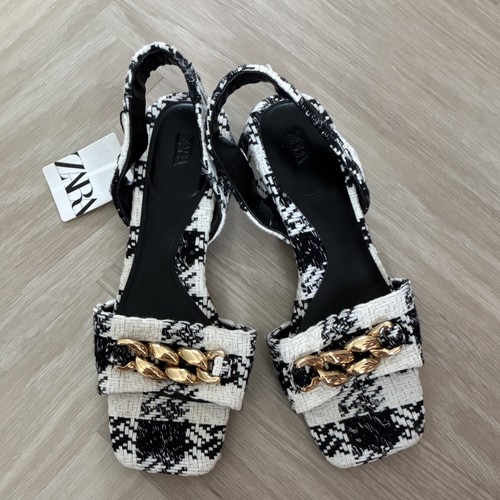 Zara black white check - white,