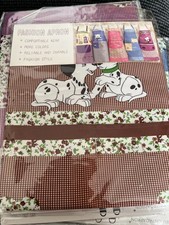 Brown Dalmations apron front pockets polyester 28" craft cook garden paint