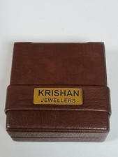 Jewellery Box Organiser Display Storage Brown Leather 10x10x5cm ~ Sameday P&P 