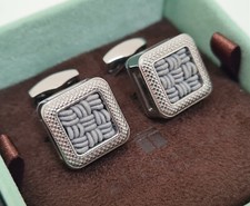 Tateossian Cufflinks Japanese Mizuhiki Braided Square Cufflinks