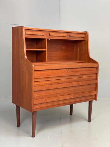 Vintage teak bureau desk - vintage,