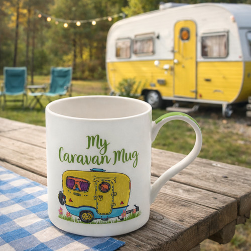 Boxed ceramic caravan - ceramic,