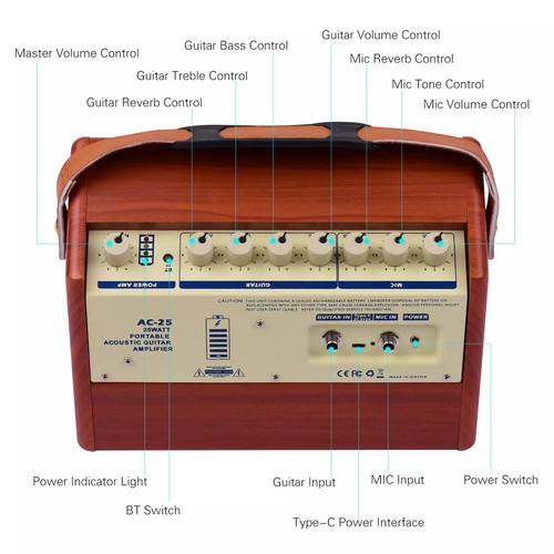 25w portable acoustic - 25w, guitar