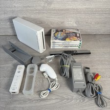 Nintendo Wii Bundle White Console Wires Controllers 4 Games Everything You Need
