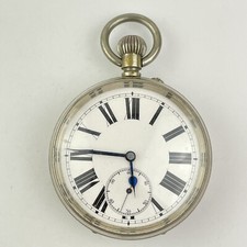Antique Open Faced Top Winding Goliath Pocket Watch 6.5cm