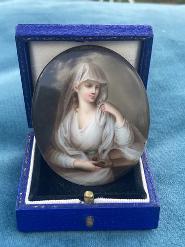 Antique hand painted oval - antique,