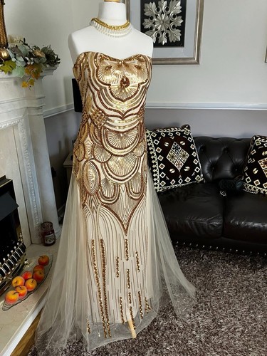 Stunning gold sequin art deco - ,