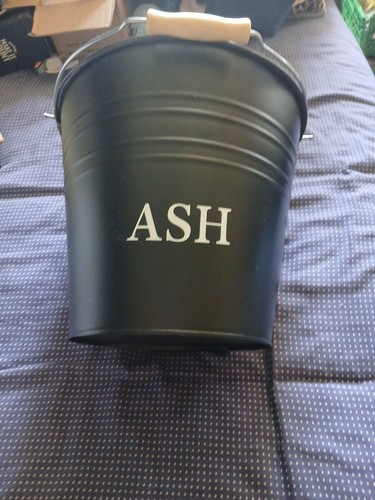 Black metal bucket with - black,