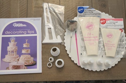 Vtg wilton cake decorating lot - cake,
