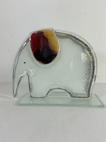 Fused glass elephant handmade - glass,