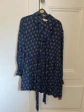 TOAST short dress/tunic blue geometric print size 12-14