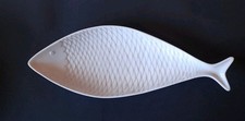 Stig Lindberg Gustavsberg Sweden White Glazed Ceramic Fish Dish - 31cm