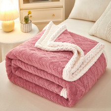❤️Thick Fleece Double Blanket Warm Winter Coral Fleece Sofa Throw Blanket