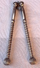 Unusual Antique Silver-Plated Nutcracker with Twists and Gorgeous Finials