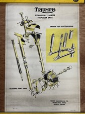 Triumph,poster,original,nacelle,forks,Automobilia,Vintage Motorcycle,1961