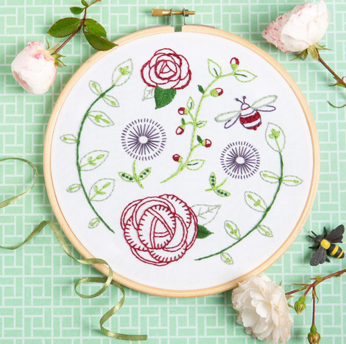Rose garden embroidery kit - garden,