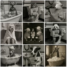 Funny Animal Art Print A4