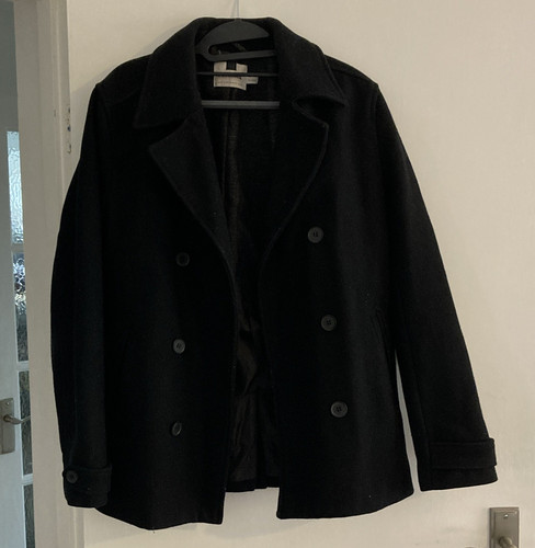 Topman black pea - coat, xs
