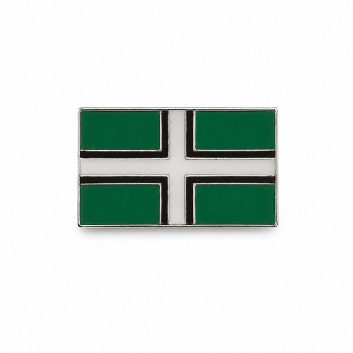 Devon flag lapel - flag, silver