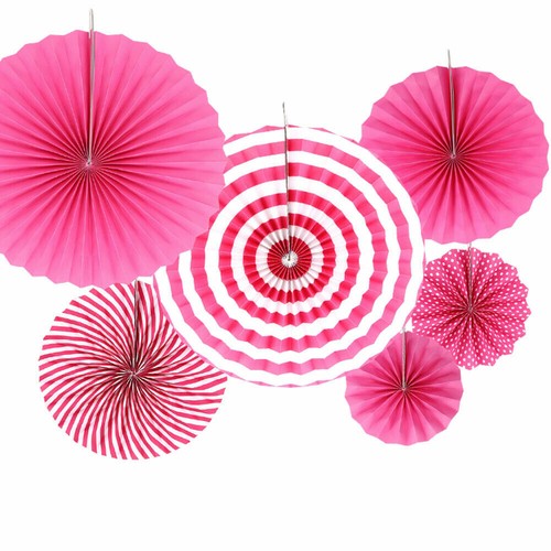 12pcs paper fan - paper, flowers