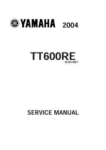 Yamaha service workshop manual
