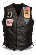Vintage Leather Biker Vest XL
