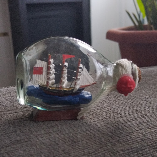 Glass ship bottle - glass, a