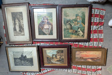 Joblot of 6 Photographs /Paintings /Pictures in Vintage Frames of Various sizes