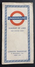 1958 London Underground Diagram Of Lines & Station Index
