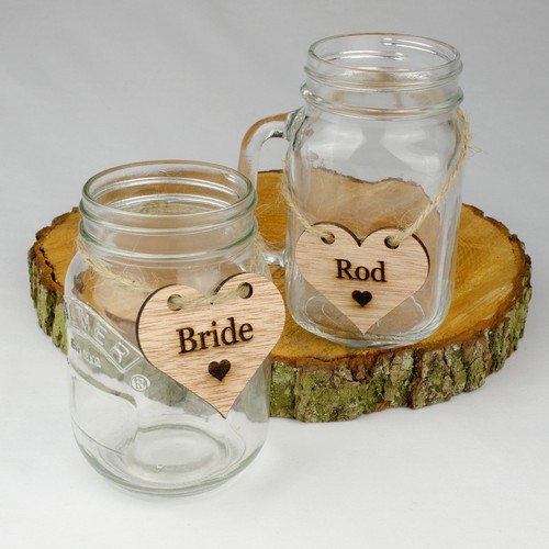 Rustic 6cm wooden heart - 6cm,