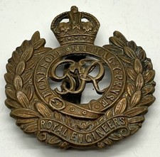 British Military Issue Metal Royal Engineers Cap Beret Badge