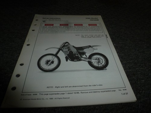 1986 honda cr500r dirt - honda,