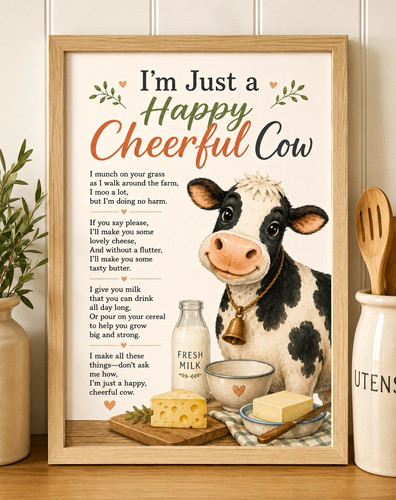 Original cheerful cow poem - cheerful,